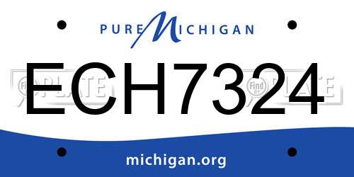 ECH7324 Michigan License Plate