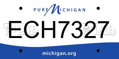 ECH7327 Michigan License Plate