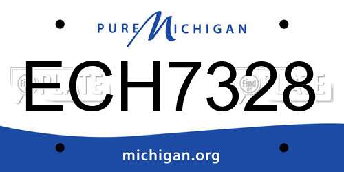 ECH7328 Michigan License Plate
