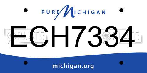 ECH7334 Michigan License Plate