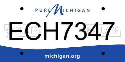 ECH7347 Michigan License Plate