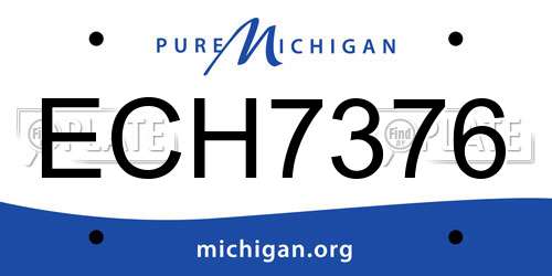ECH7376 Michigan License Plate