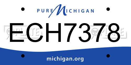 ECH7378 Michigan License Plate