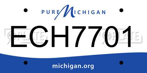 ECH7701 Michigan License Plate