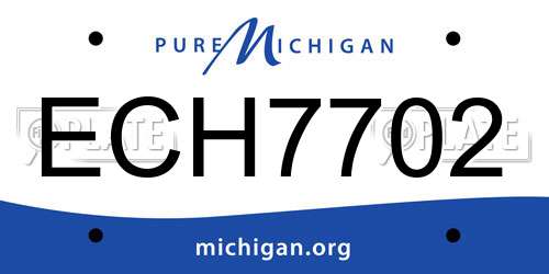 ECH7702 Michigan License Plate