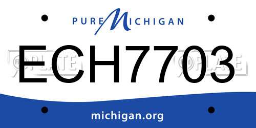 ECH7703 Michigan License Plate