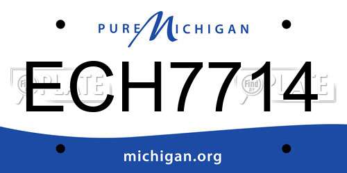 ECH7714 Michigan License Plate