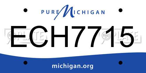 ECH7715 Michigan License Plate