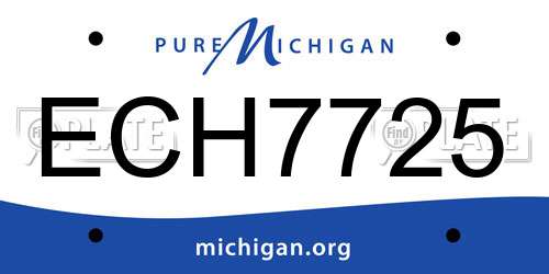 ECH7725 Michigan License Plate