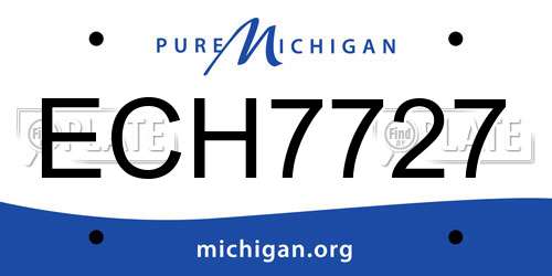 ECH7727 Michigan License Plate