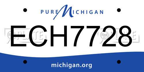 ECH7728 Michigan License Plate