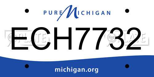 ECH7732 Michigan License Plate
