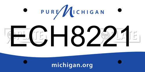 ECH8221 Michigan License Plate