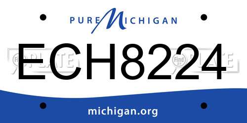 ECH8224 Michigan License Plate