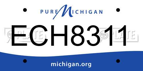 ECH8311 Michigan License Plate