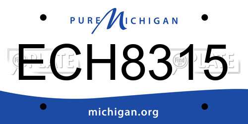 ECH8315 Michigan License Plate