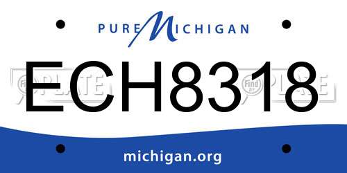 ECH8318 Michigan License Plate