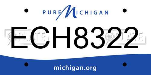 ECH8322 Michigan License Plate