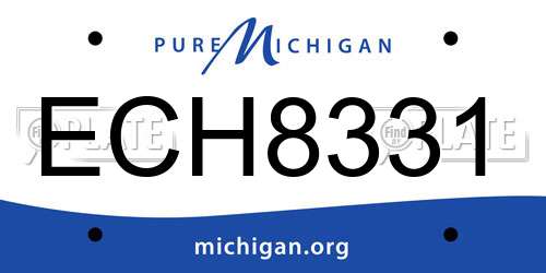 ECH8331 Michigan License Plate