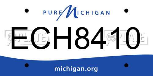 ECH8410 Michigan License Plate