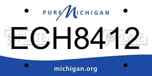ECH8412 Michigan License Plate