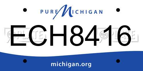ECH8416 Michigan License Plate