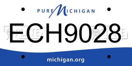 ECH9028 Michigan License Plate