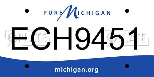 ECH9451 Michigan License Plate