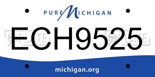 ECH9525 Michigan License Plate