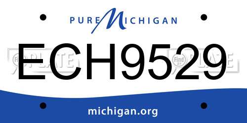 ECH9529 Michigan License Plate