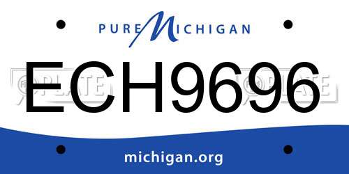 ECH9696 Michigan License Plate
