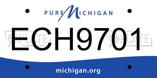 ECH9701 Michigan License Plate