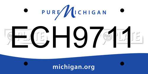 ECH9711 Michigan License Plate