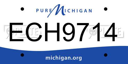 ECH9714 Michigan License Plate