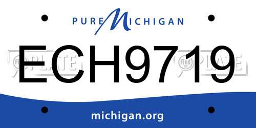 ECH9719 Michigan License Plate