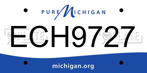 ECH9727 Michigan License Plate