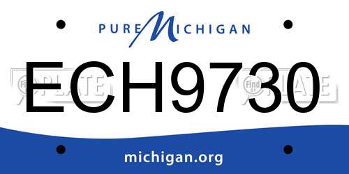 ECH9730 Michigan License Plate