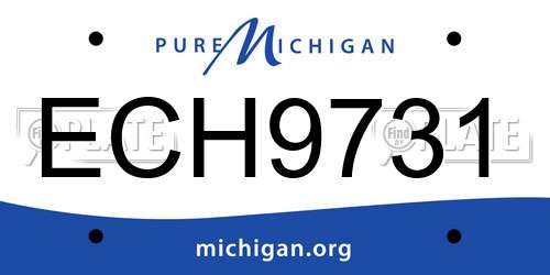 ECH9731 Michigan License Plate