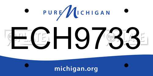 ECH9733 Michigan License Plate