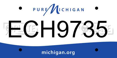 ECH9735 Michigan License Plate