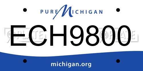 ECH9800 Michigan License Plate