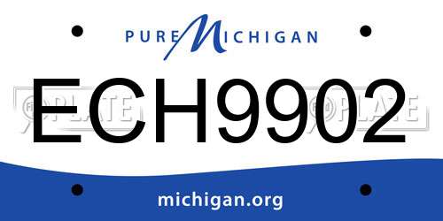 ECH9902 Michigan License Plate