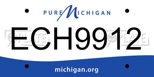 ECH9912 Michigan License Plate