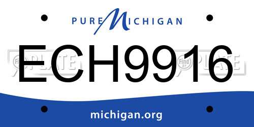 ECH9916 Michigan License Plate