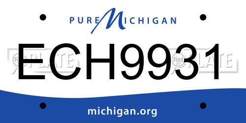 ECH9931 Michigan License Plate