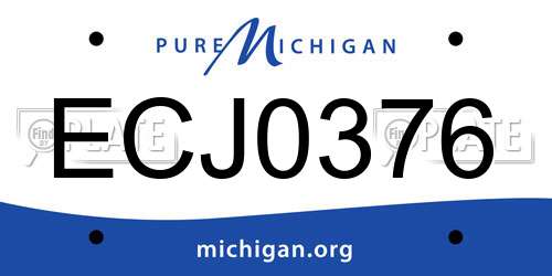 ECJ0376 Michigan License Plate
