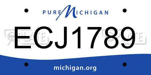 ECJ1789 Michigan License Plate