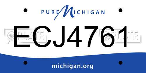 ECJ4761 Michigan License Plate