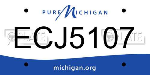 ECJ5107 Michigan License Plate
