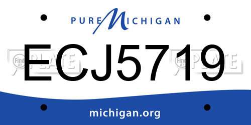 ECJ5719 Michigan License Plate